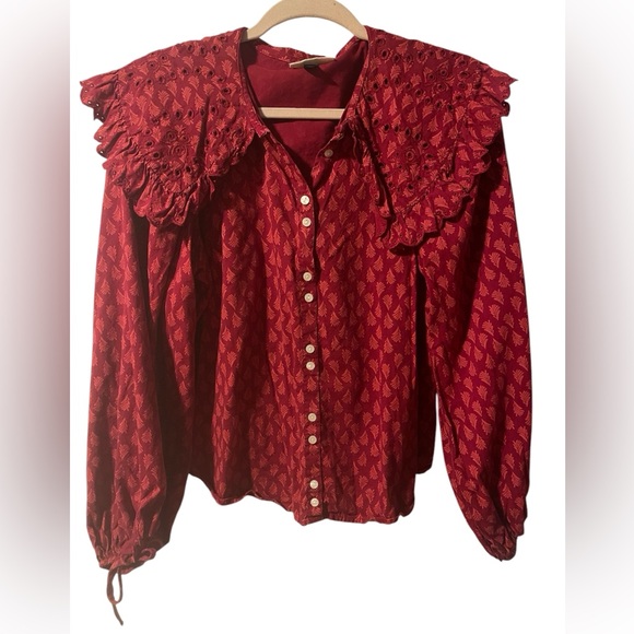 Universal Thread bib collared blouse women’s large - Picture 2 of 4